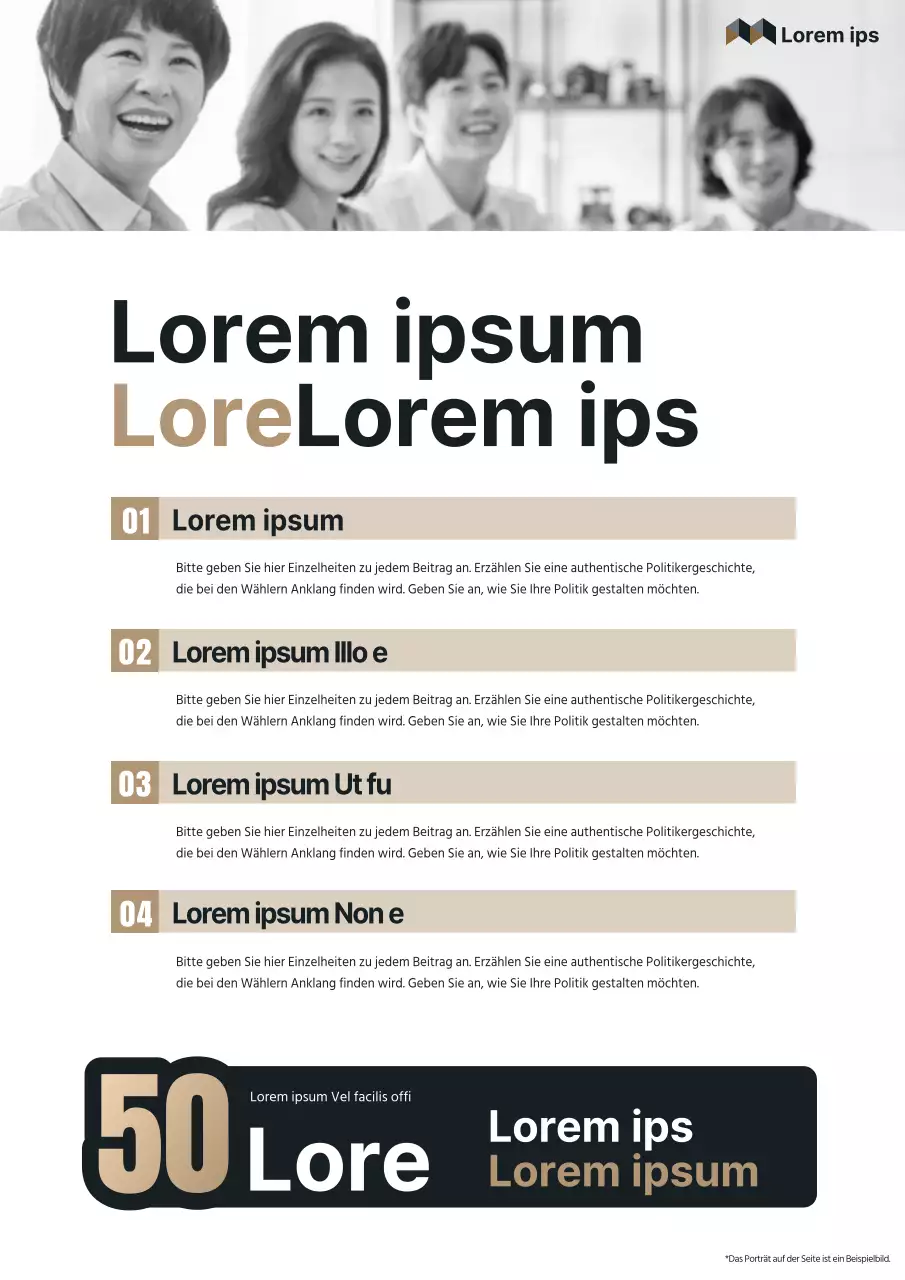 Eine schlichte Kampagne in Beige und Schwarz für die Parlamentswahl