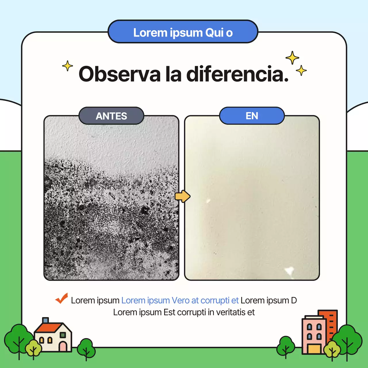 Promocione su agencia de limpieza azul y amarilla