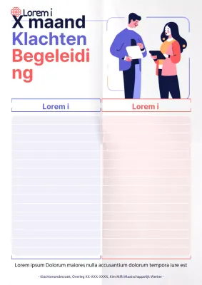 Een eenvoudig paars en rood begeleidingsrapport voor klachten