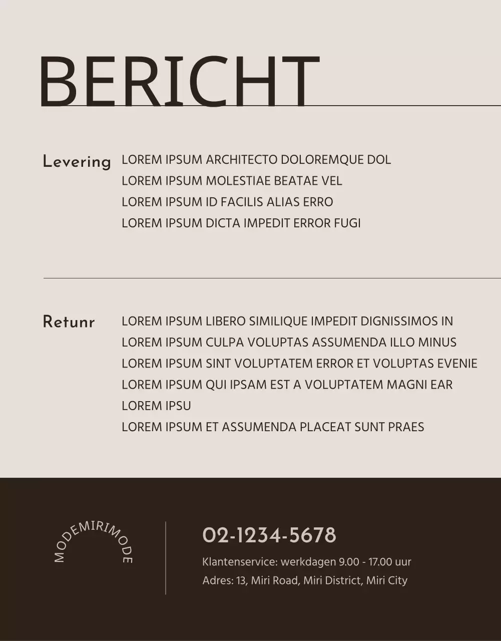 Bevorder moderne mode in beige en bruin