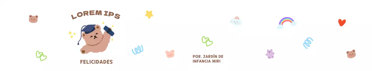 Una colorida y simpática graduación con la huella de la mano de un osito de peluche