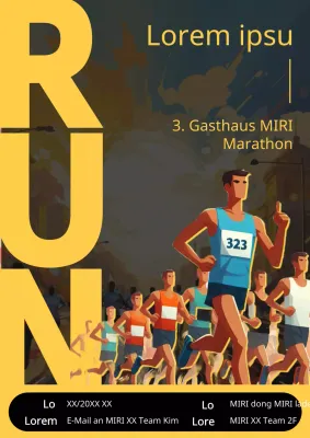 Ankündigung eines internen Marathons mit gelb unterlegtem Text