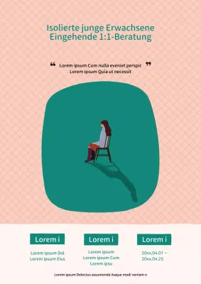 Minimalistische Stellenanzeige für Jugendberatung in Rosa und Grün