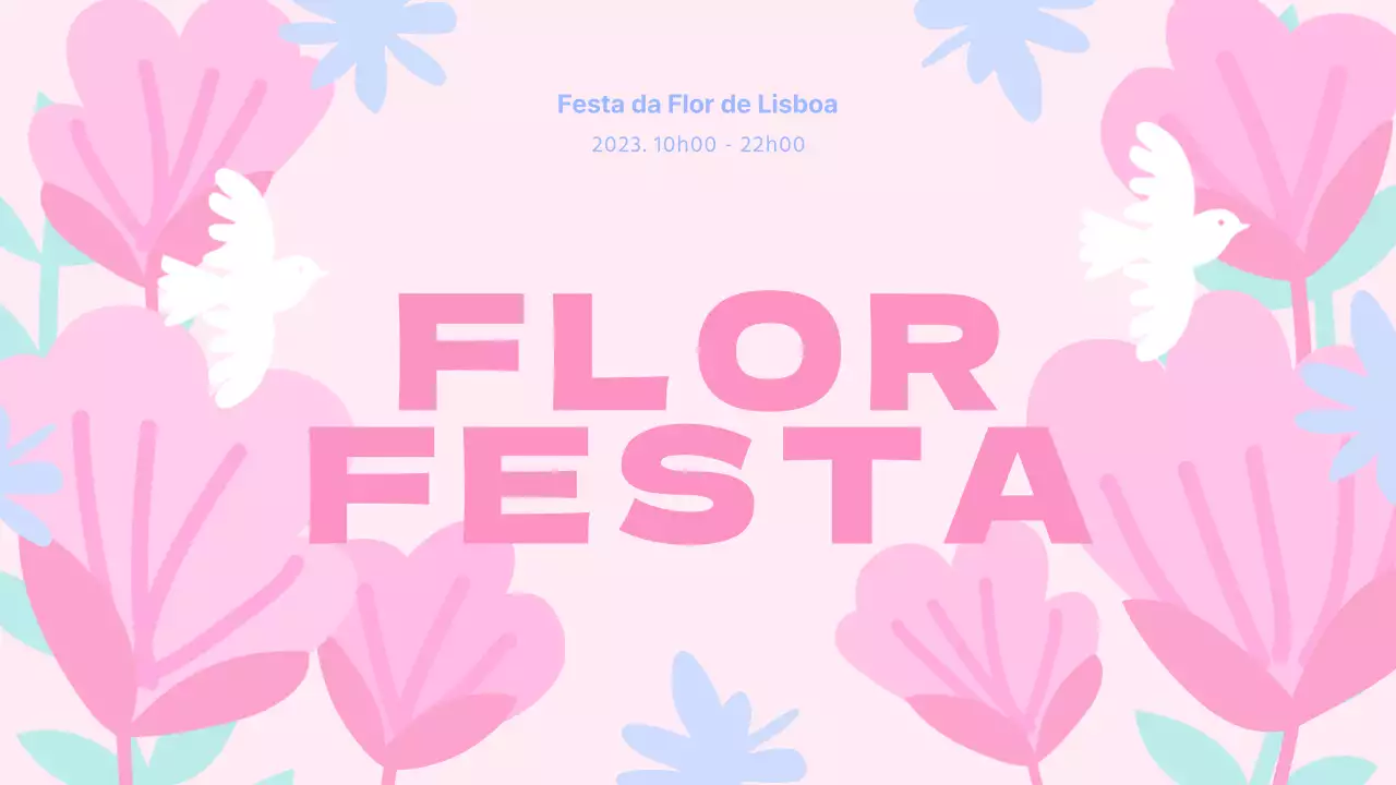 Uma agenda de festa floral de primavera com toques de rosa e azul claro