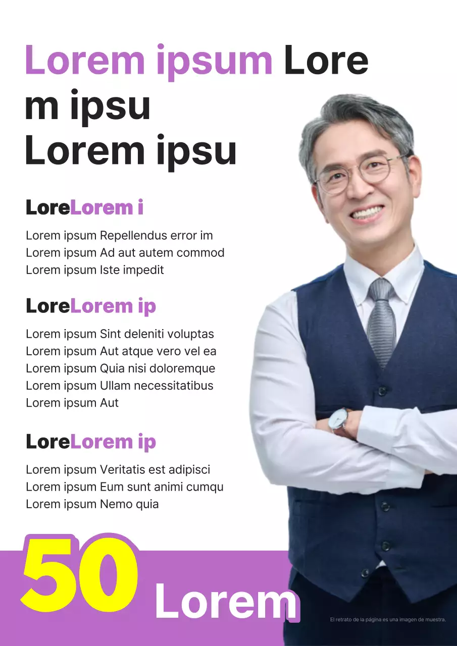 Folleto electoral sencillo en morado