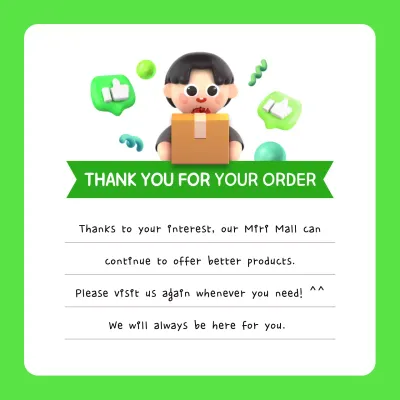 Green Cute Order Thank You Social Media Post