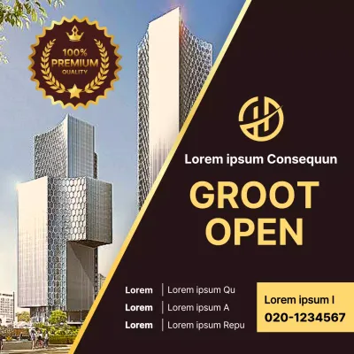 Afspraken promoten om een eenvoudige bruine en gouden modelwoning te bezoeken