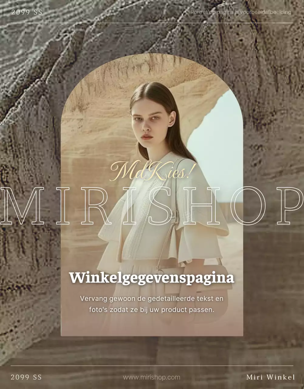 Een modern modecentrum promoten op een beige achtergrond