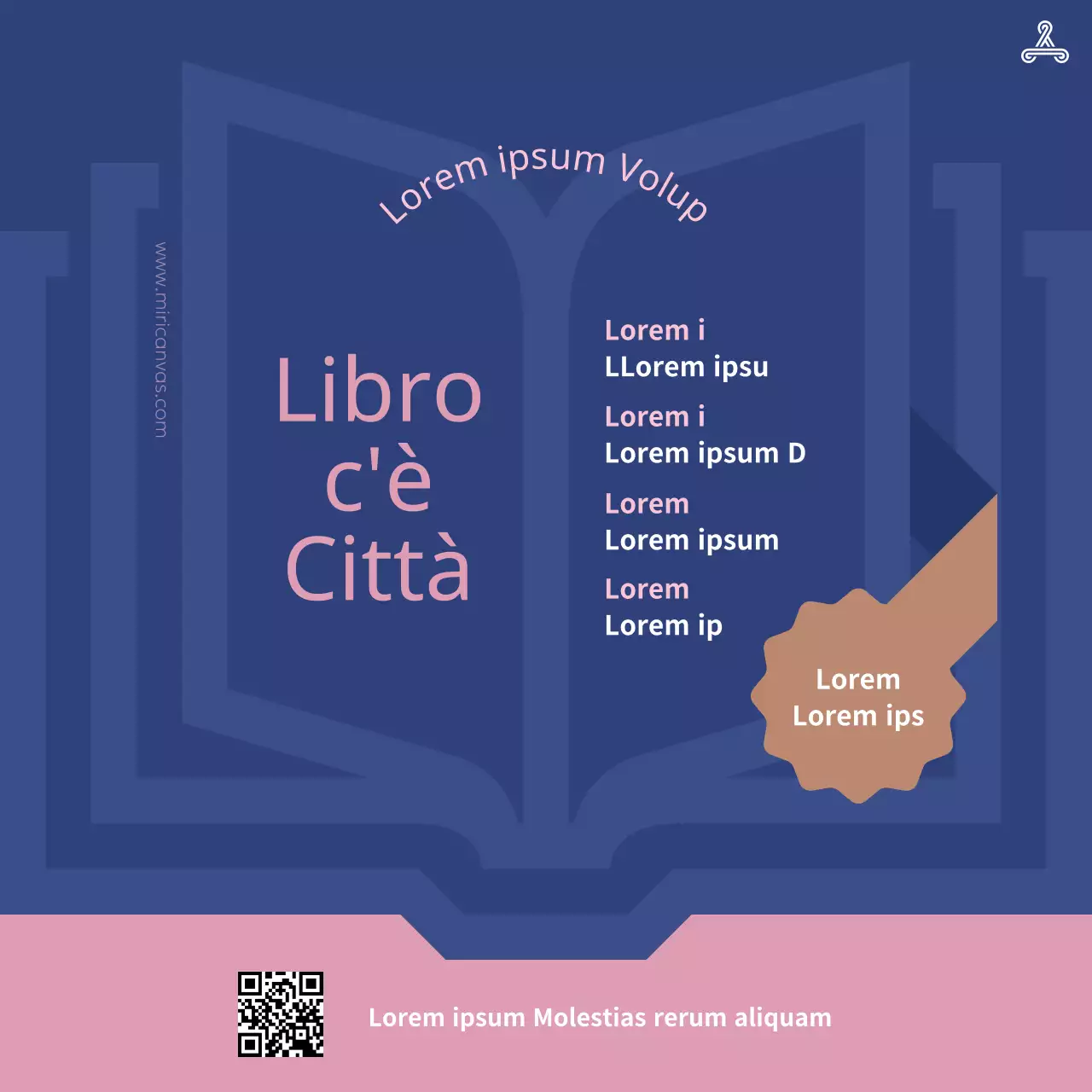 Un semplice avviso di reclutamento per il club di lettura in blu e rosa.