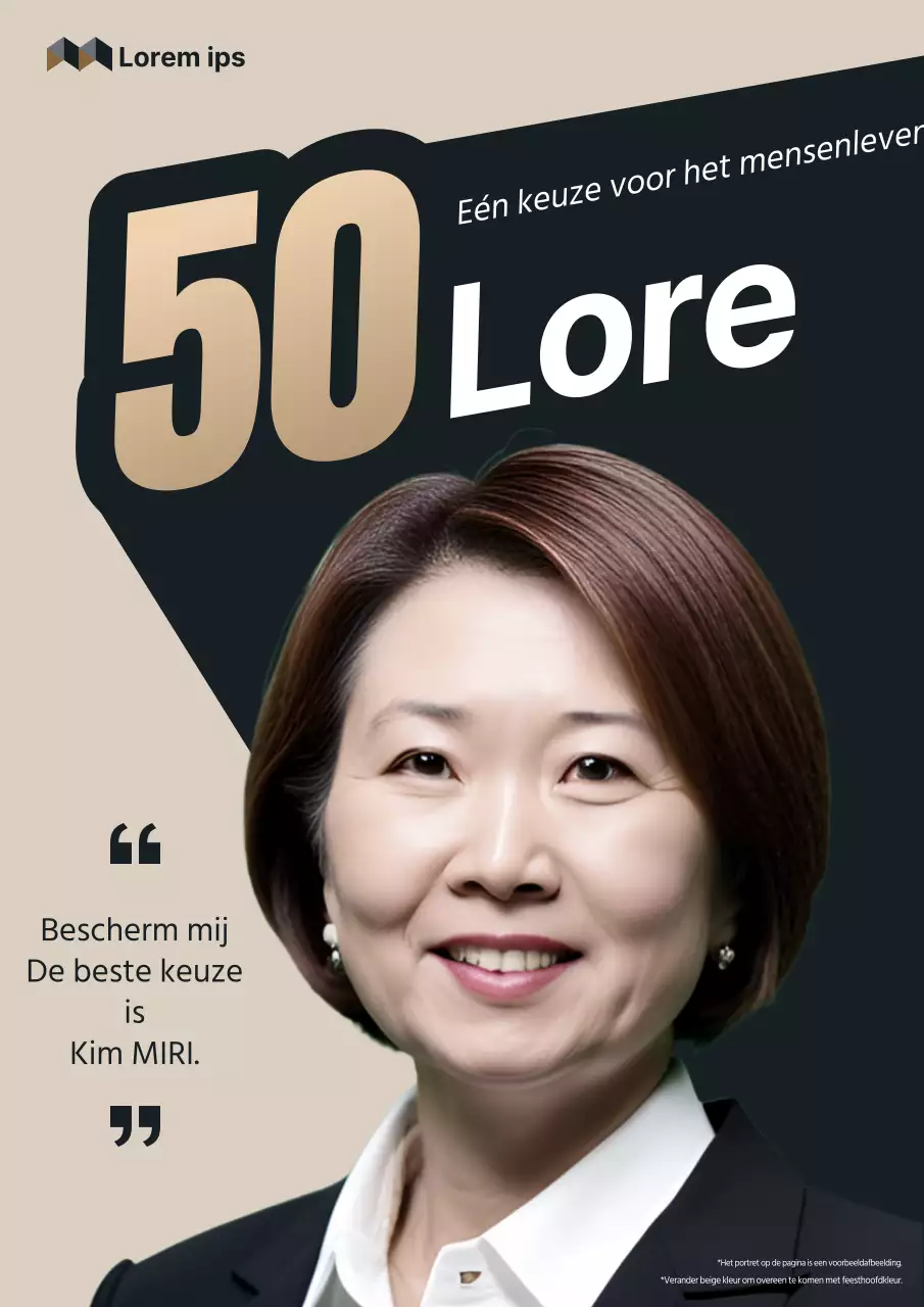 Een eenvoudige beige en zwarte verkiezingscampagne