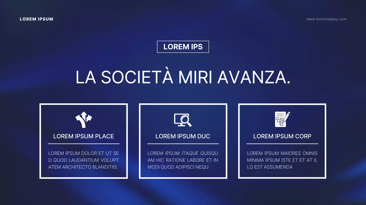 Presentazione dell'assemblea degli azionisti con sfondo indaco