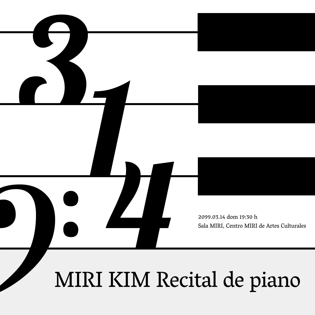 Promover un recital moderno en blanco y negro