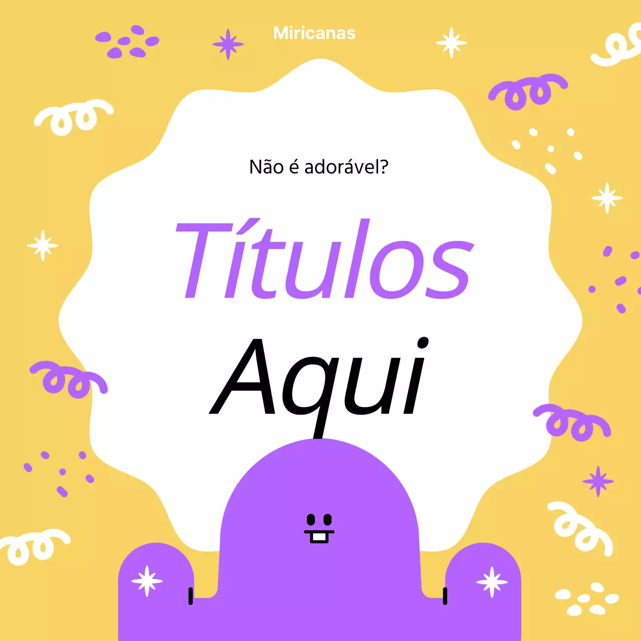 Capa do título com código de cores simples em amarelo e roxo