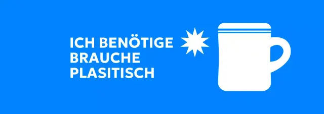 Werbedesign mit Becherabbildungen