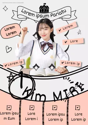 Eine trendige pink-graue Ankündigung zur Wahl der Studentenregierung