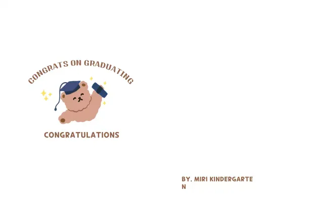 Doodle kelulusan yang lucu dengan cetakan tangan boneka beruang