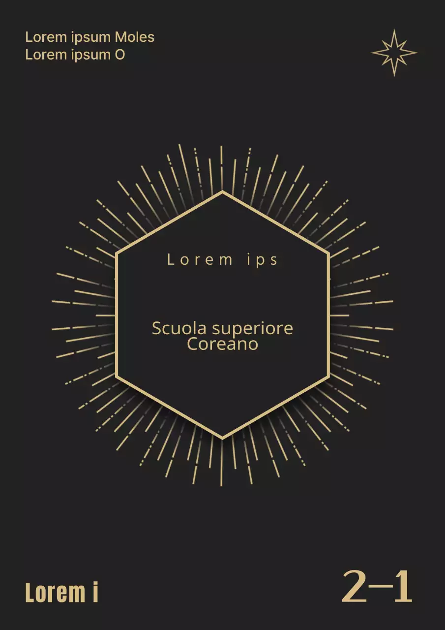 Un libro di interrogazioni liceali di classe in nero e oro