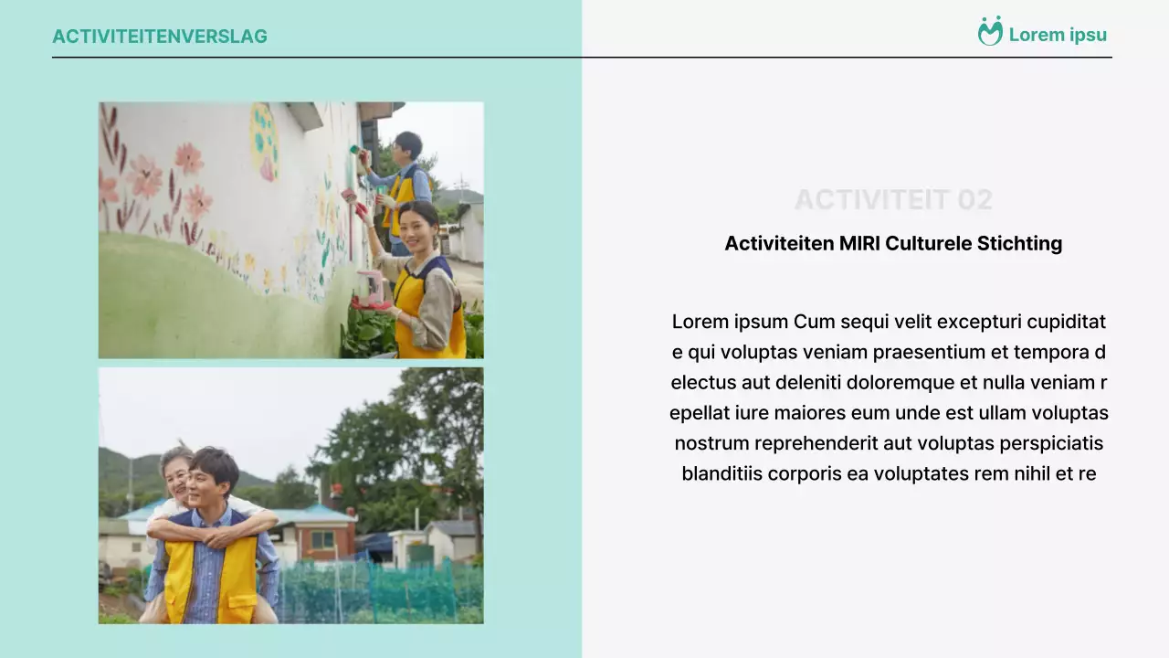 Eenvoudige, mintkleurige, lange activiteitsrapporten