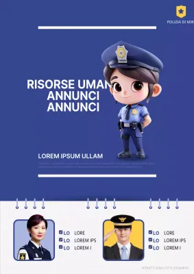 Annuncio di promozioni della polizia in blu e giallo