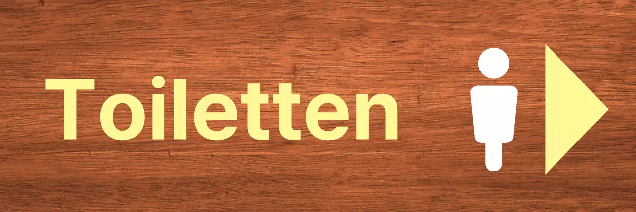 Gele witte punt toiletmarkeringen