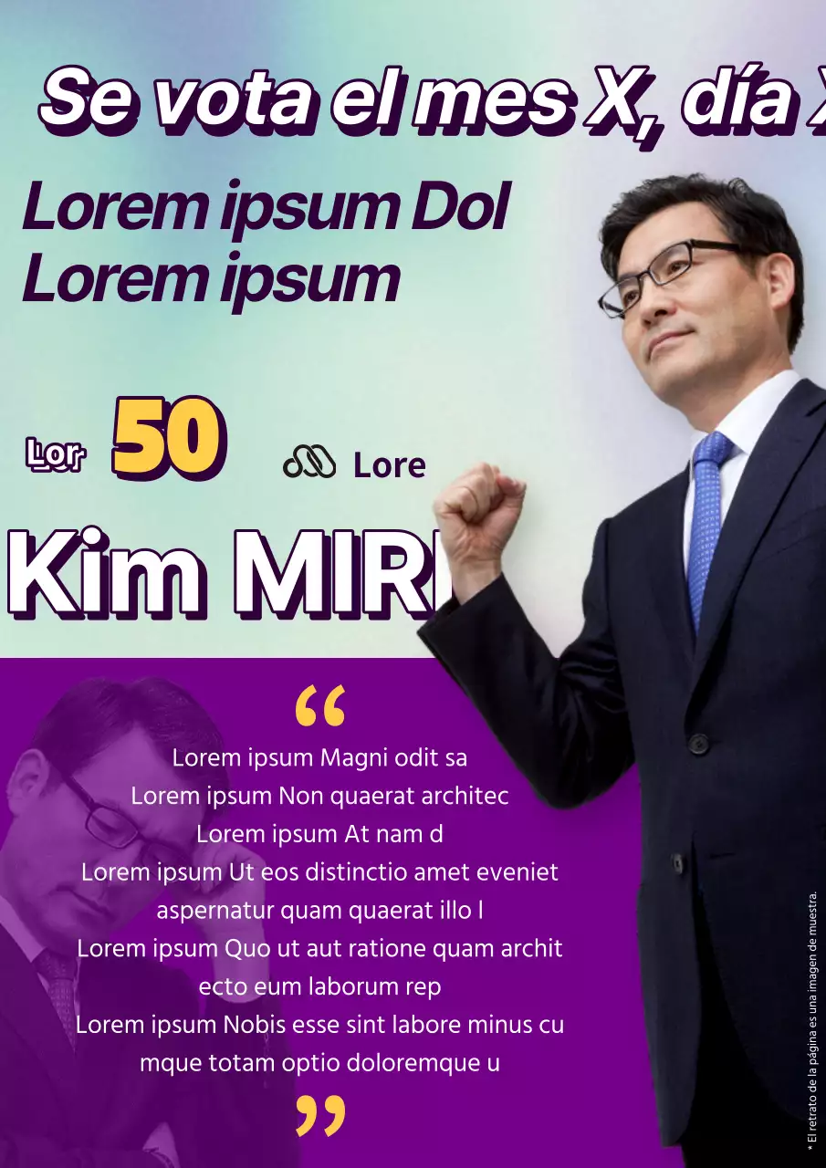 Promociones de voto de candidatos políticos resaltadas en morado