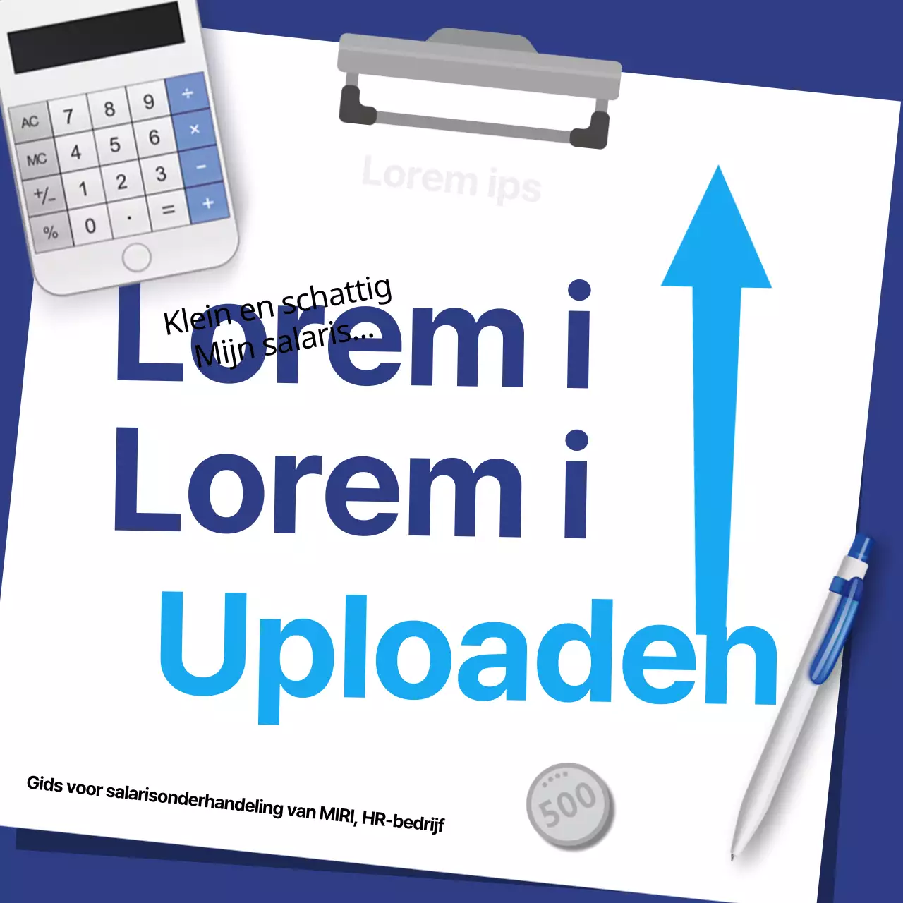 Een moderne gids voor salarisonderhandelingen in blauw en lichtblauw