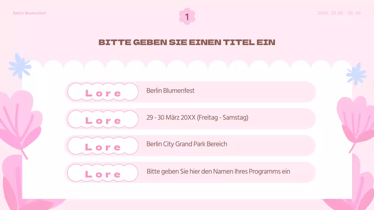 Ein blumiger Frühlingsfest-Planer mit rosa und hellblauen Farbtupfern