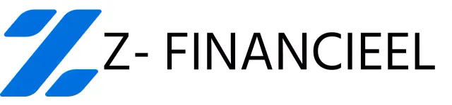 Een modern uitziend financieel bedrijf met een logo in de vorm van een blauwe straaljager