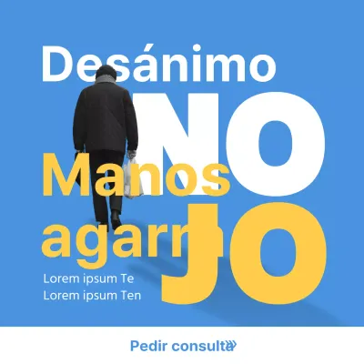 Sencillo anuncio amarillo y azul de un bufete de abogados especializado en recuperaciones personales