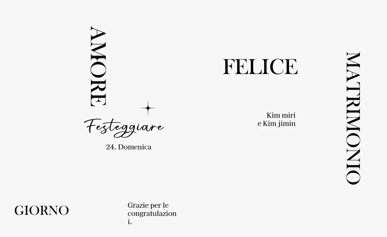 Una celebrazione di matrimonio di classe con illustrazioni a linee cerchiate e brillantini