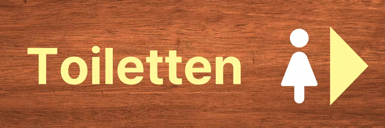 Gele witte punt toiletmarkeringen