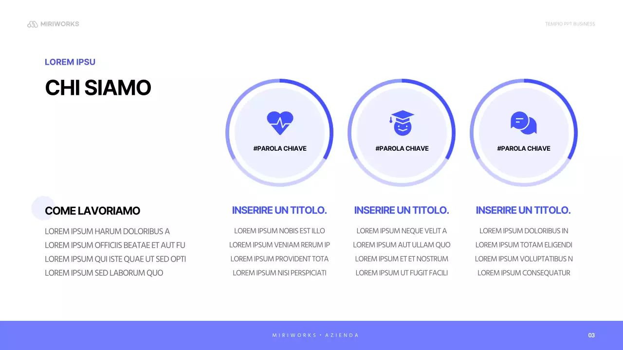 Una semplice lettera di presentazione aziendale in blu e malva