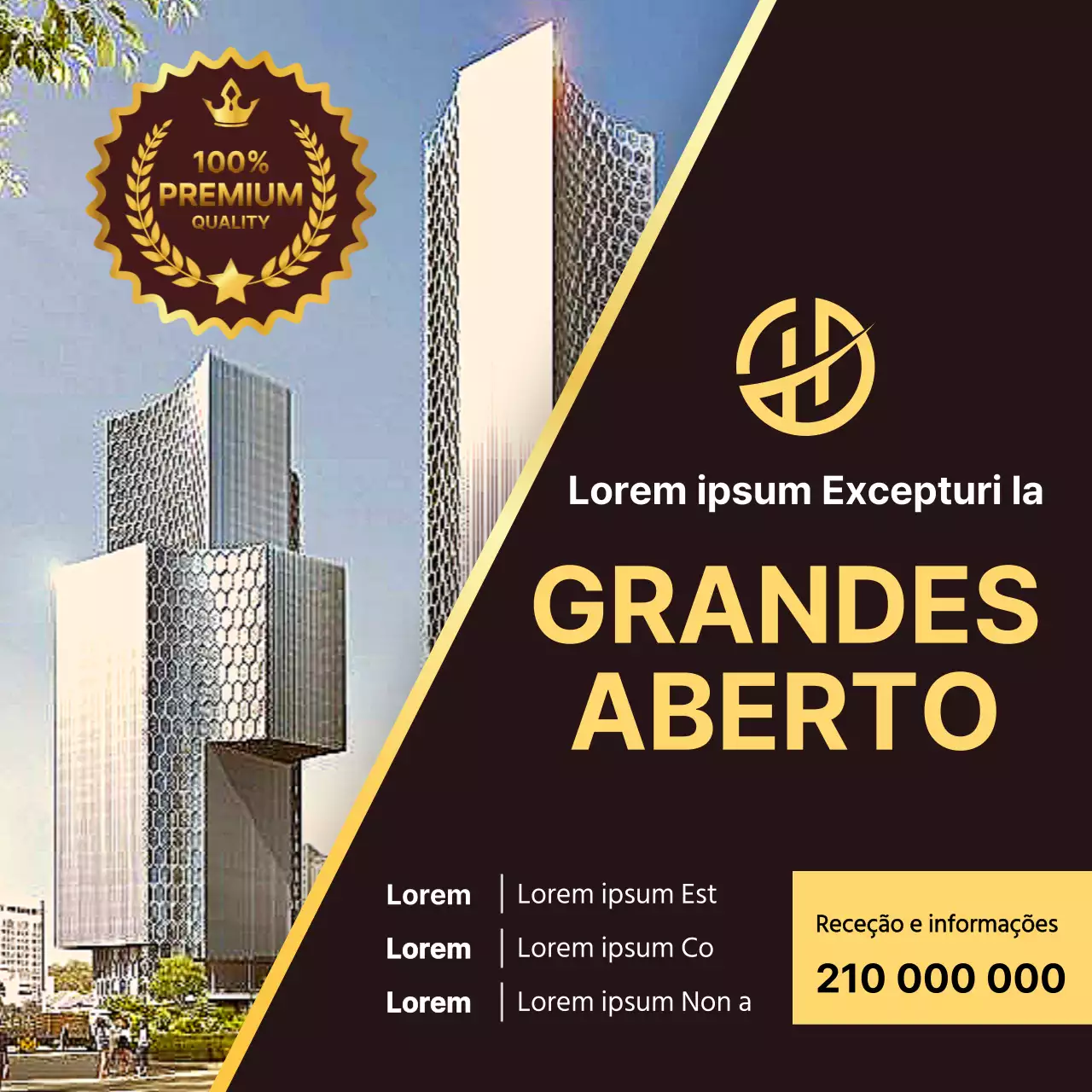 Promover marcações para visitar uma casa modelo simples, castanha e dourada