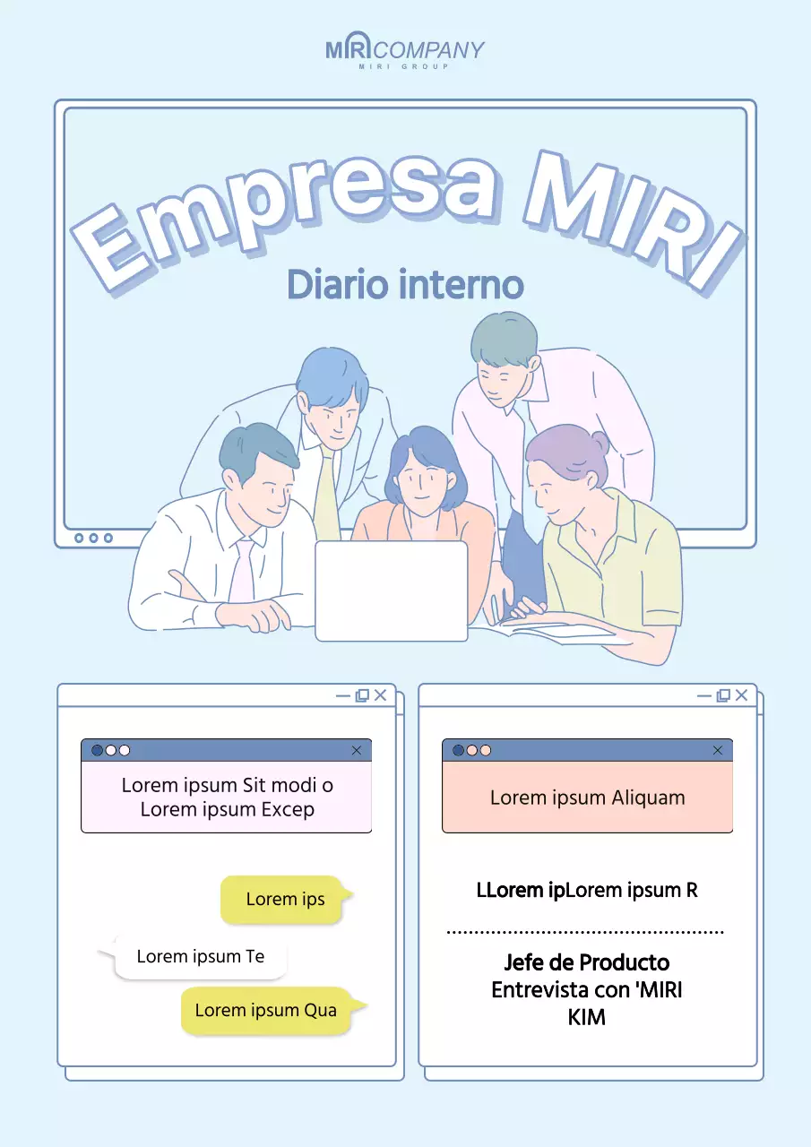 Un bonito anuncio de empresa en azul claro