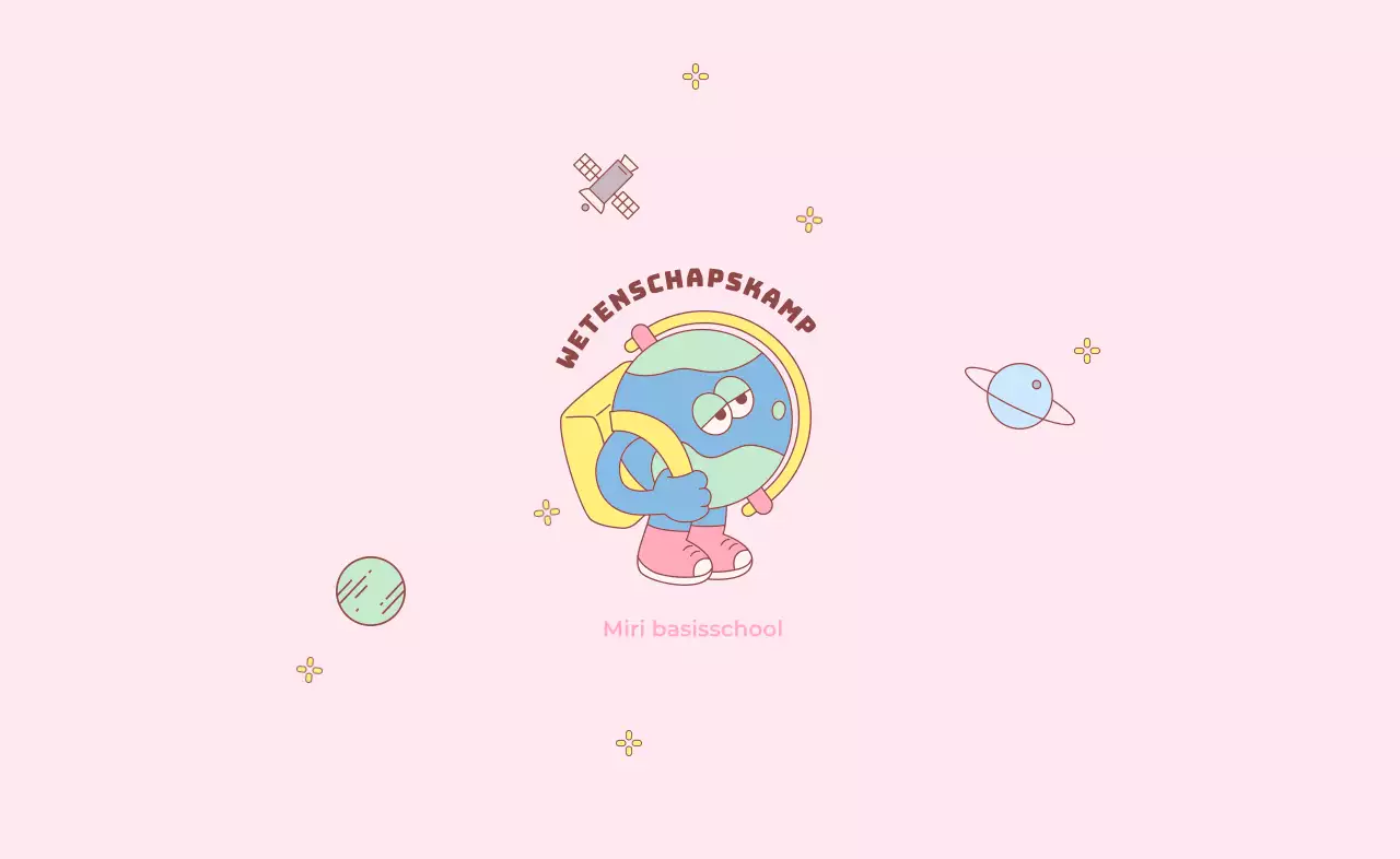 Souvenir van de Dag van de Wetenschap met een schattige illustratie van de aarde