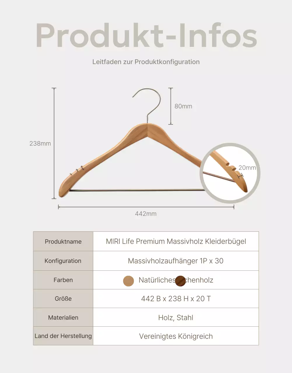 Einfache Kleiderbügel in Elfenbein fördern