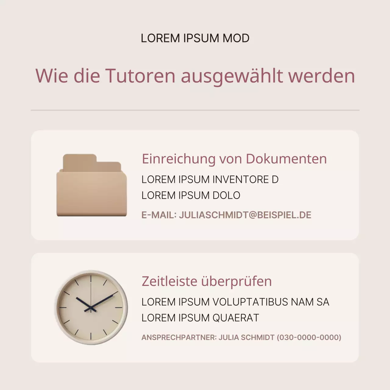 Eine einfache braune und beigefarbene Stellenausschreibung für Tutoren