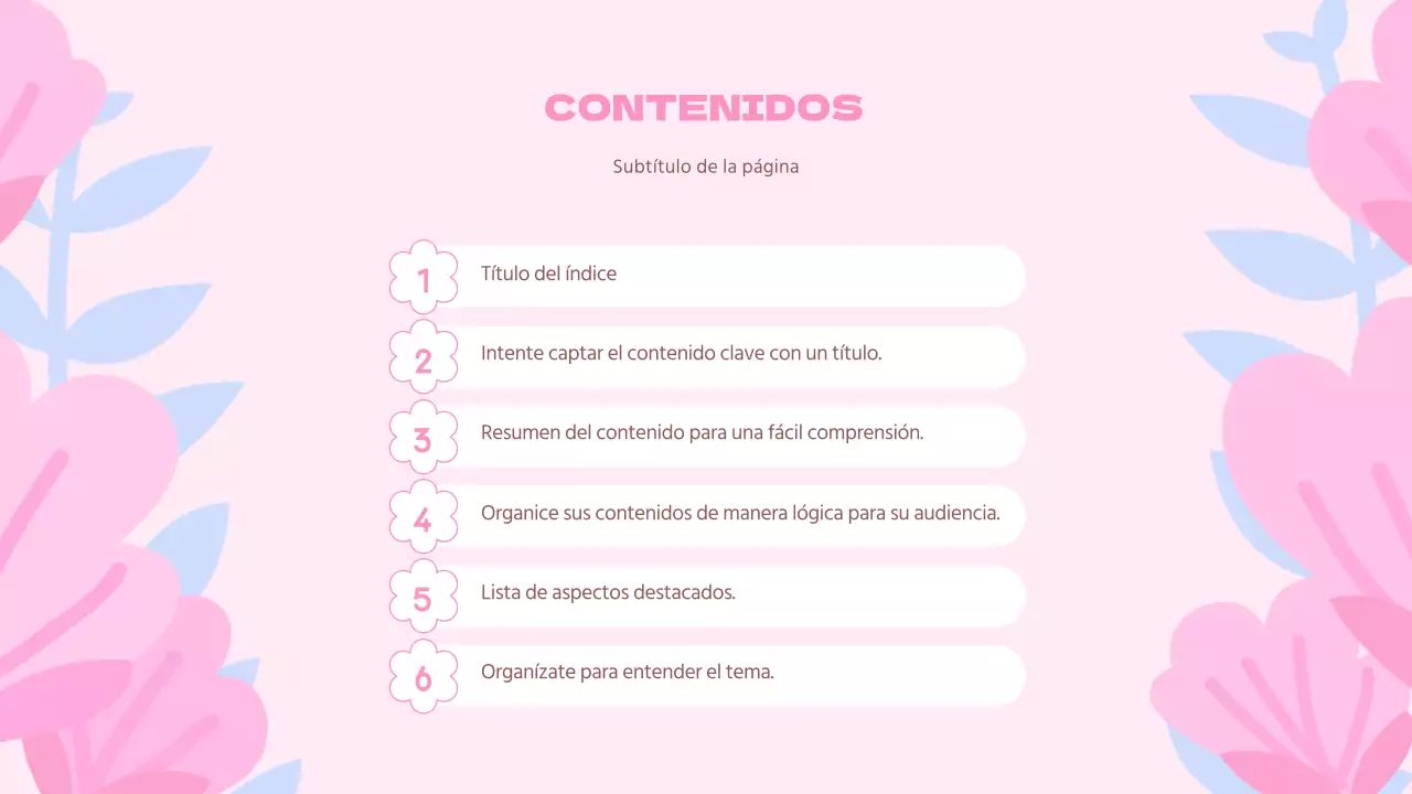 Un planificador floral primaveral con toques de rosa y azul claro