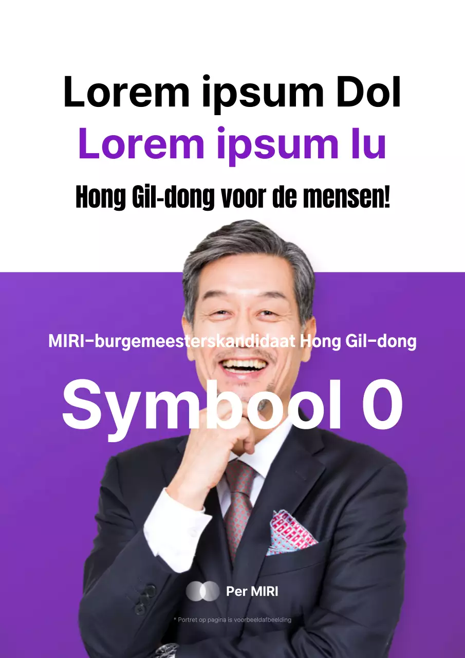 Een eenvoudige verkiezingscampagne in paars en wit