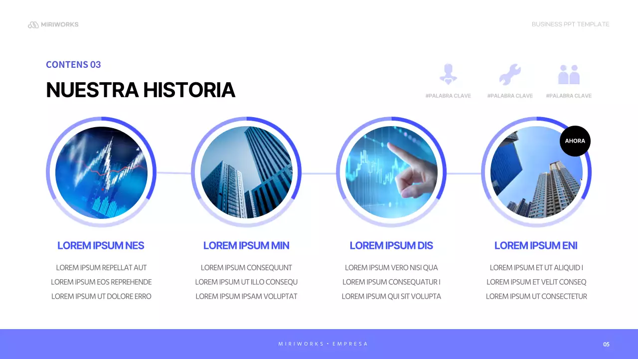 Una sencilla carta de presentación de empresa en azul y malva