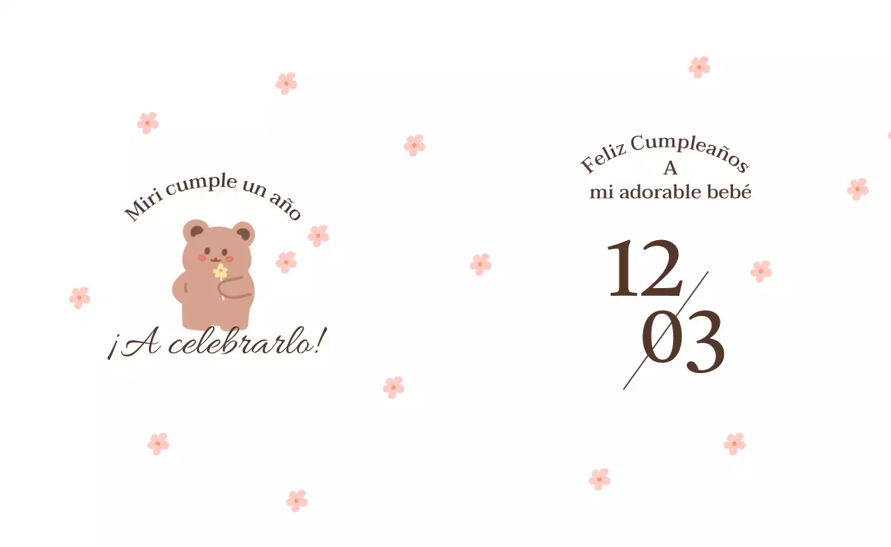 Dibujo de un oso con flores y un banquete de piedra con motivos florales