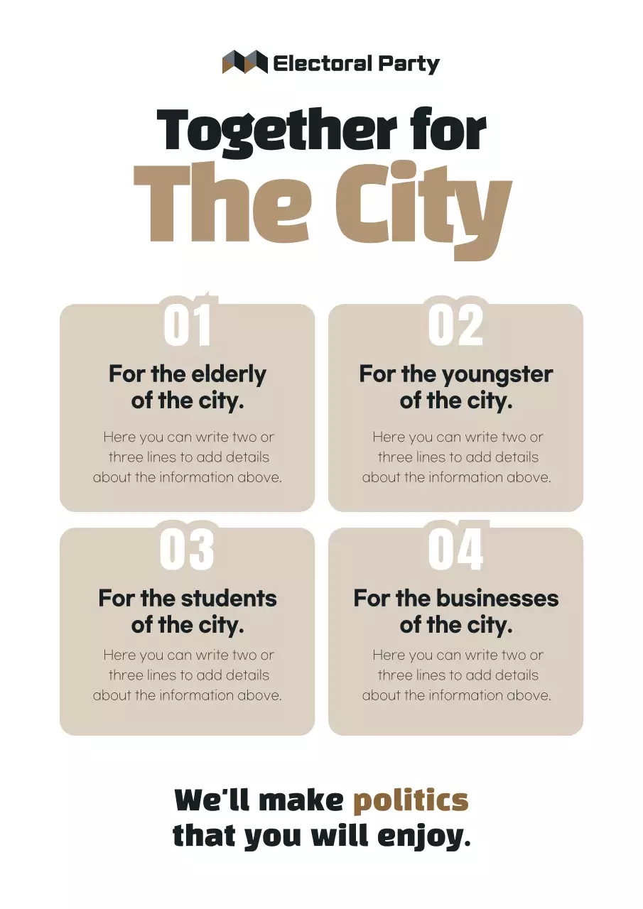 Beige Professional Election Promotion Poster