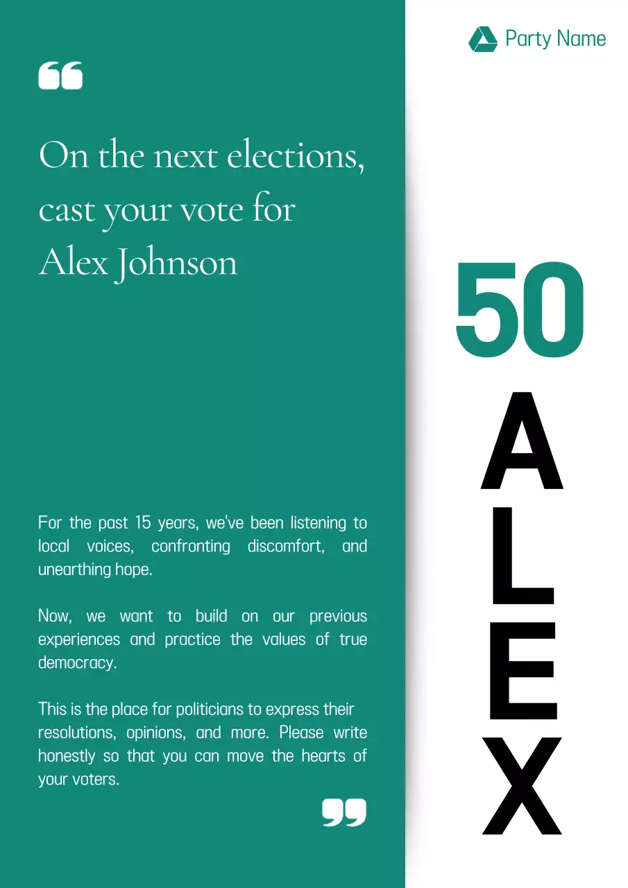 Green Professional Political Promotion Poster