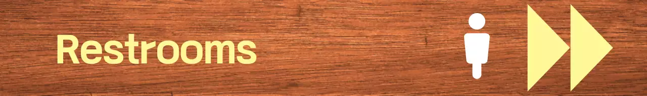 Tanda toilet titik putih berwarna kuning