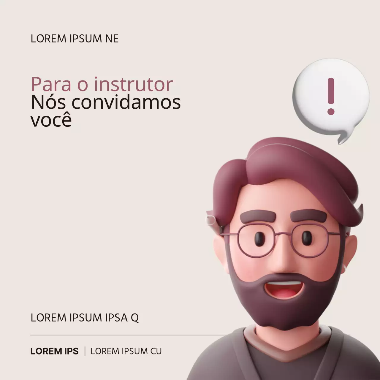 Um simples anúncio de recrutamento de explicadores em castanho e bege
