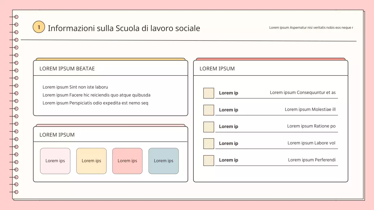 Un semplice orientamento per i nuovi dipendenti, in rosa e azzurro.