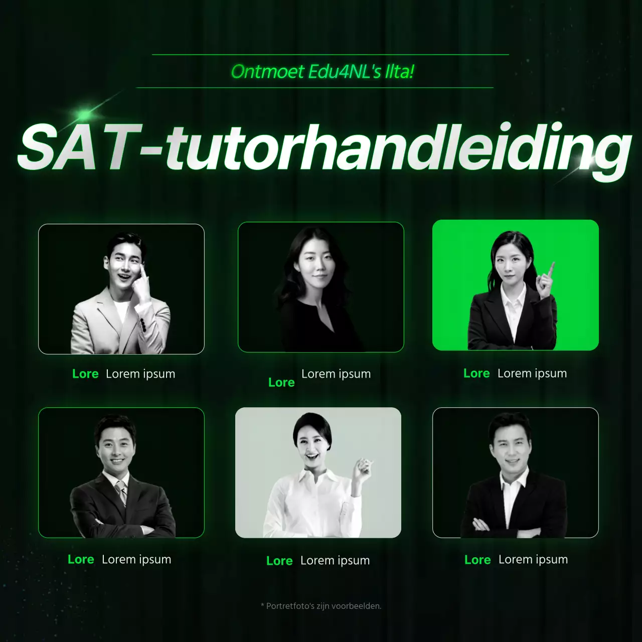 Neonkleurige, cyberachtige promotie van een middelbare SAT-voorbereidingsschool