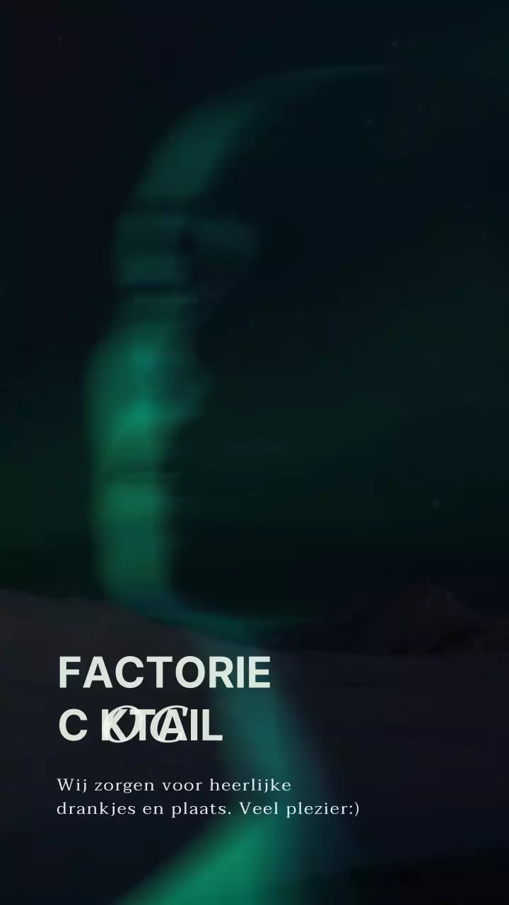 Een trendy cocktailbar in zwart en kaki social media posts