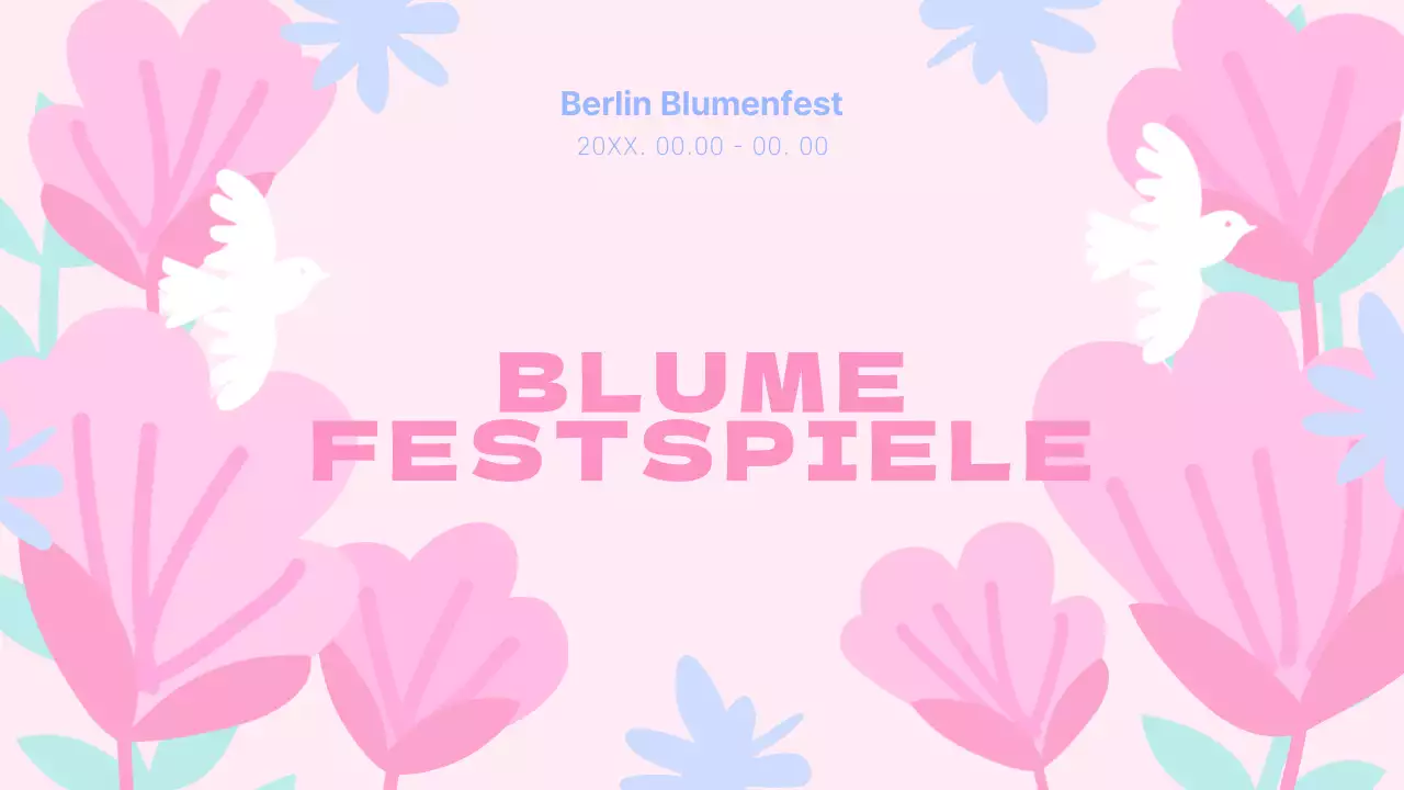 Ein blumiger Frühlingsfest-Planer mit rosa und hellblauen Farbtupfern