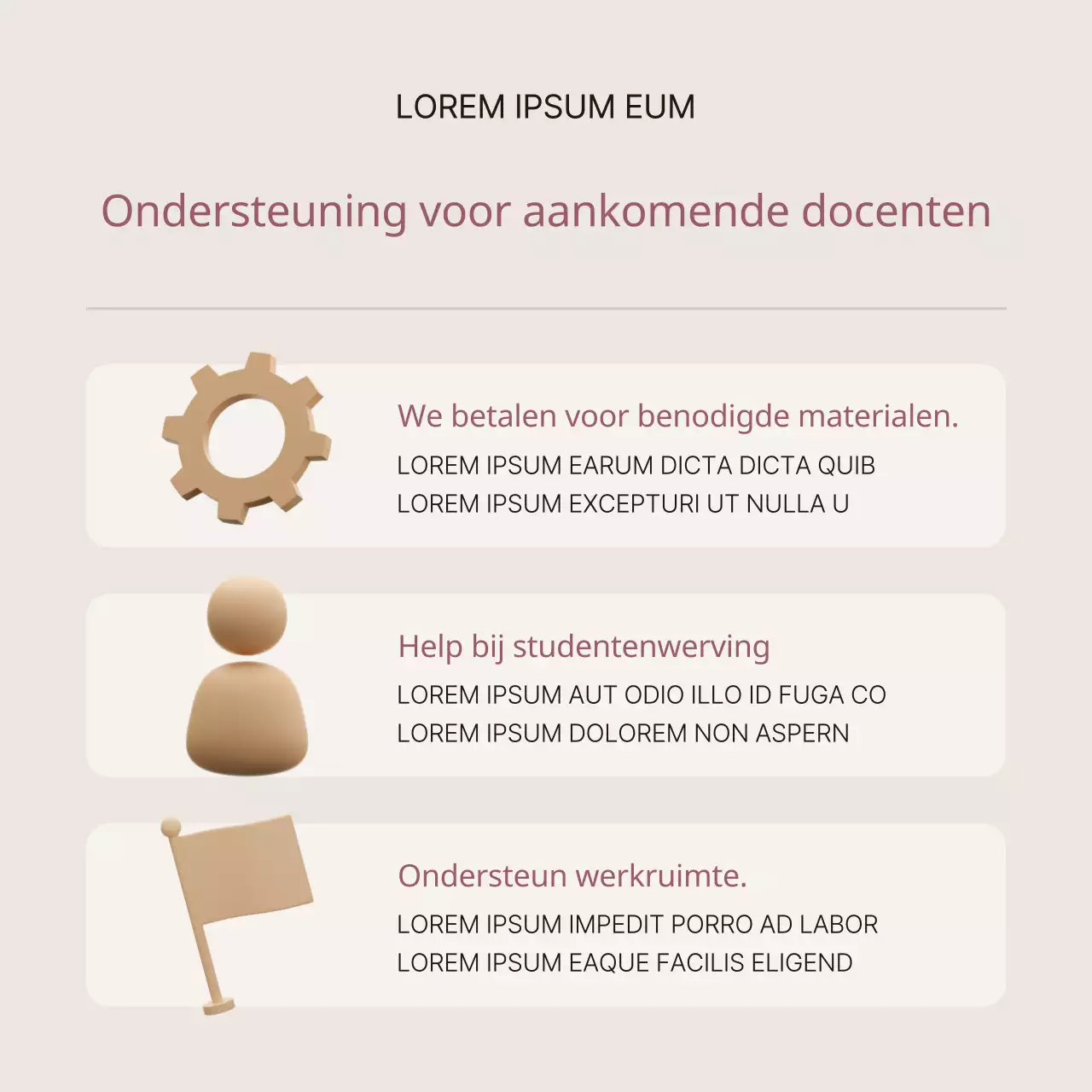 Een eenvoudig bruin en beige bericht voor de werving van tutor